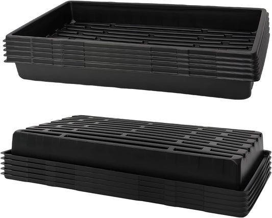 10 Pack 1020 Trays, Extra Thick Heavy Duty Seed Starting Trays - No Holes, No Leak, Reusable Propagation Flats for Microgreens, Seedlings, Plant Germination, Fodder and Transplant