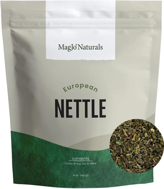 MagJo Naturals Nettle Leaf Tea, 1lb (16Oz) Cut and Sifted: Bulk European Stinging Nettle (Urtica Dioica)
