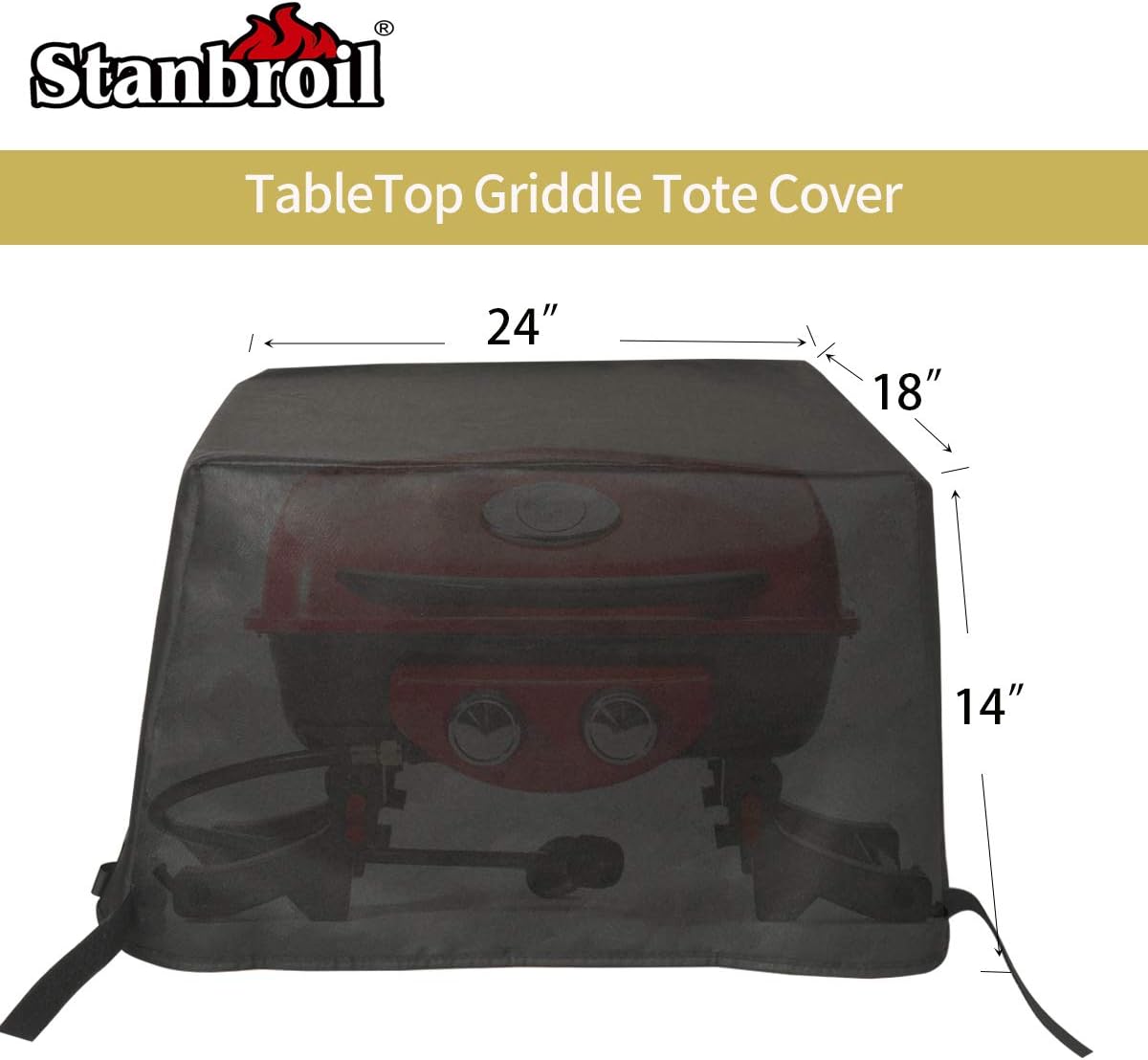 Stanbroil Outdoor Heavy Duty Waterproof Gas Grill Cover for Cuisinart CGG-522 Dual Blaze Two Burner Gas Grill and The CGG-608 Professional Portable Gas Grill, Replacement for Cuisinart CGC-10522