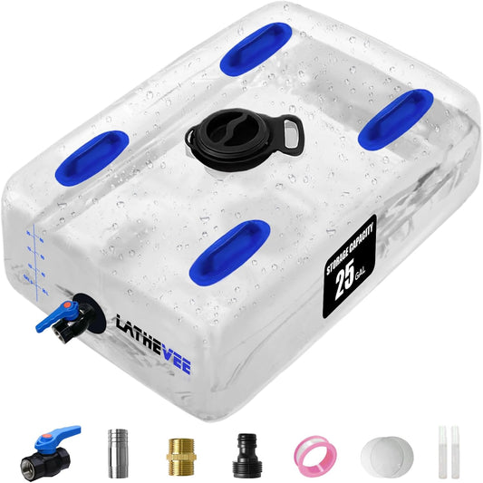 Water Bladder Tank 25 Gallon Portable Storage Bladder Collapsible Water Storage Bag for RV, Camping, Garden Watering, Agricultural Irrigation, Drought Resistance, Firefighting