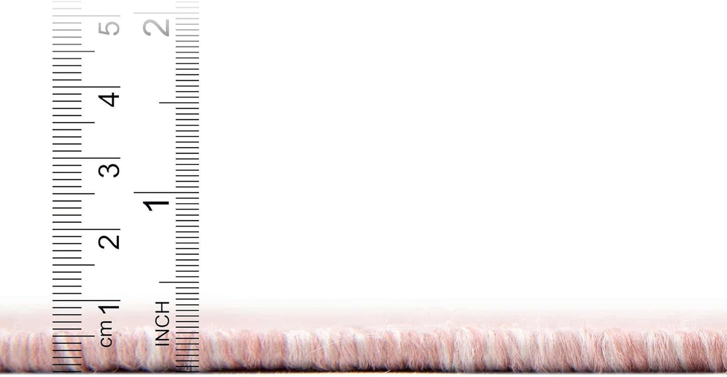 Unique Loom Collection Casual Transitional Solid Heathered Indoor/Outdoor Flatweave Area Rug (2' 7" x 12' Runner, Whisper Pink/Ivory)