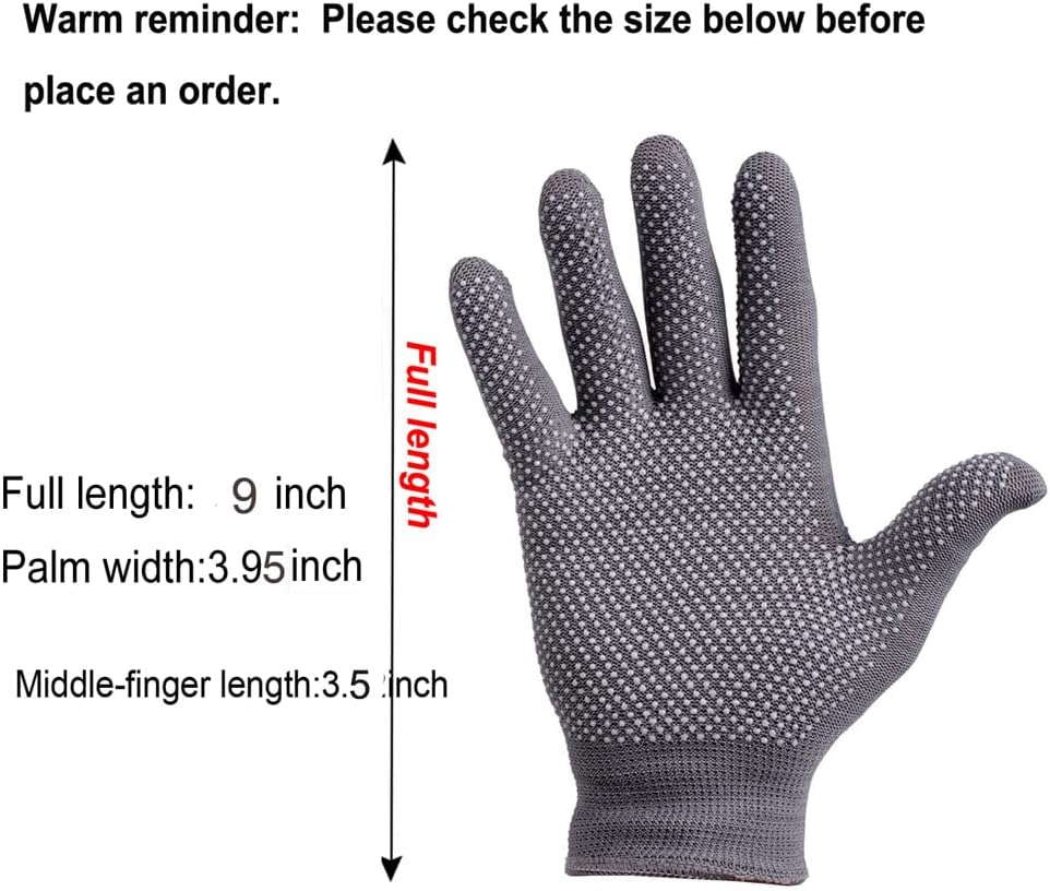 24Pcs Work Gloves Anti-slip Knitted Stretchy Cloth Glove Thin Moist Glove Liners