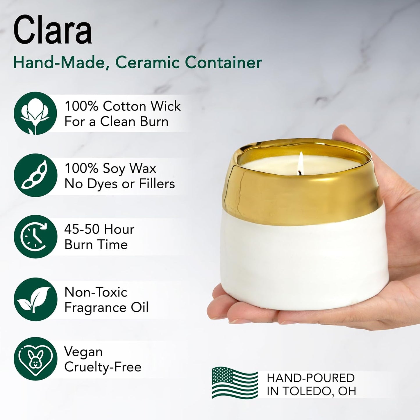 The Growing Candle, Lilac Scented Aromatherapy Candles, 10oz Pot, 100% Soy, Clara