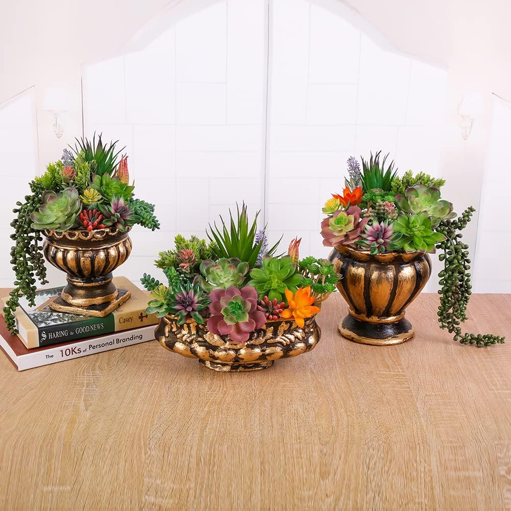 18 Pack Artificial Succulents Realistic Textured Fake Succulents Unpotted Artificial Cactus Plant Suitable for Garden Home Office Greening and Decoration