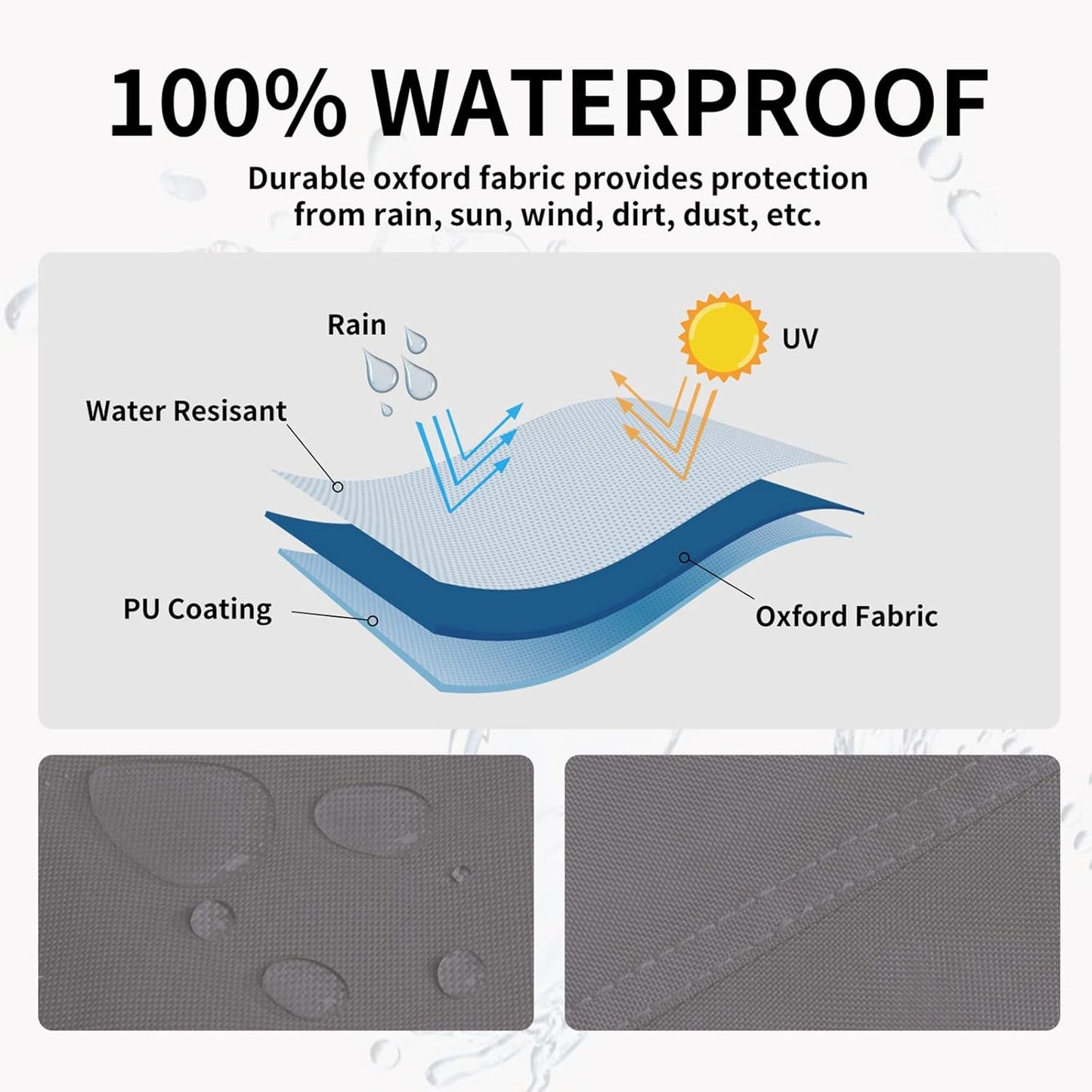 Easy-Going Pyramid Torch Patio Heater Cover with Zipper and Storage Bag, Waterproof Outdoor Heater Cover Dustproof, UV-Resisant, Wind-Resistant (90" H x 23" L x 23" W, Grey)