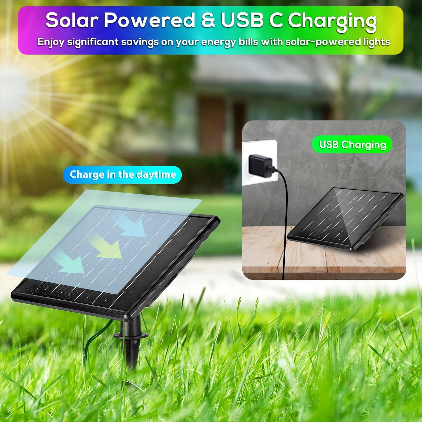 ZYAN Solar Powered Landscape Spotlights Outdoor Waterproof IP65, RGBW Colored Spotlights for Garden Yard, Auto On/Off Remoto Control Spot Lights for Plant, Tree, Patio, Path, Lawn, Wall (8 Pack)