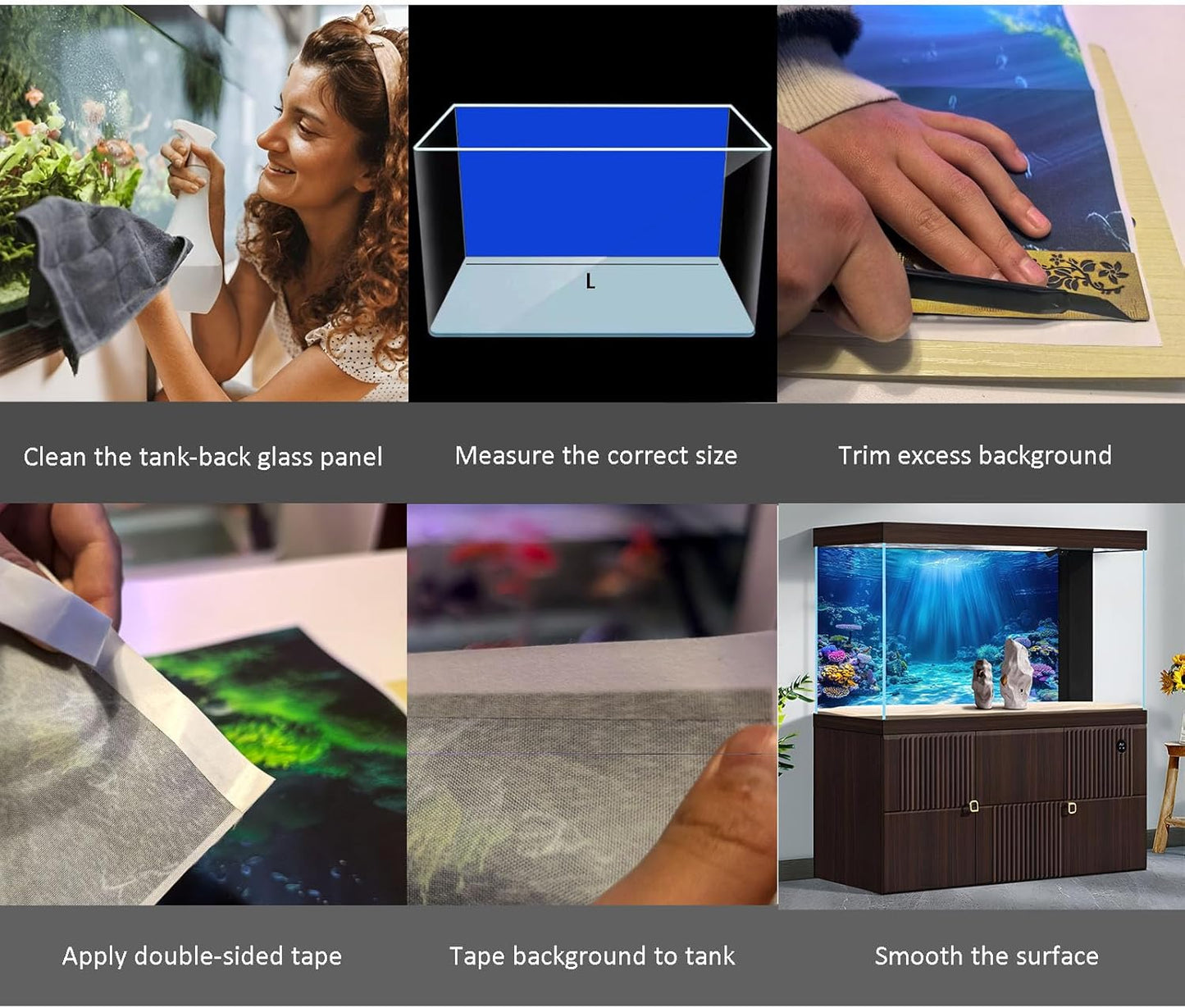 Aquarium Background Various Underwater Grass Plants Aquarium Backdrop Vivid and Fresh Green Aquatic Plants Stone River Bed and Dead Wood Yellow Stone Fish Tank Background 24x16in