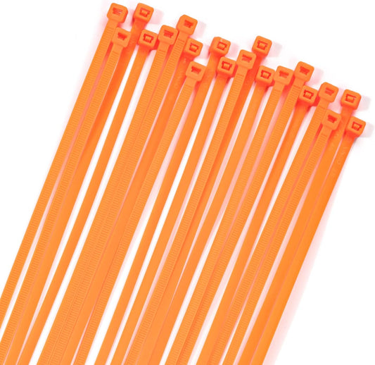 XINGO 100PCS Cable Zip Ties Heavy Duty, Premium Nylon Plastic Wire Ties with 50 Pounds Tensile Strength, Self-Locking Black Nylon Zip Ties for Indoor and Outdoor (6 inch, Orange)