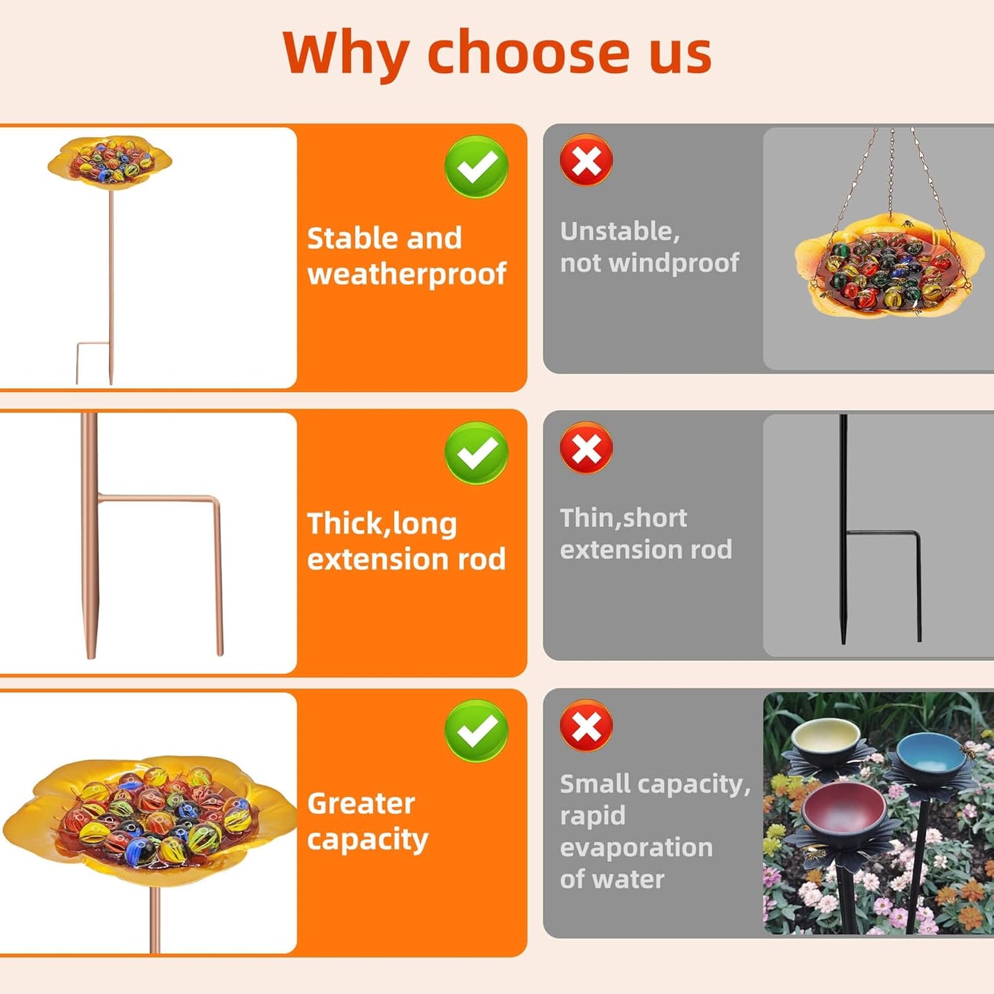 Bee Watering Station-Golden Butterfly Puddler Bee Bath & Feeder with Metal Stakes - 30 Glass Marbles, Vivid Flower Design, Garden Yard Decor (Golden-1PACK)