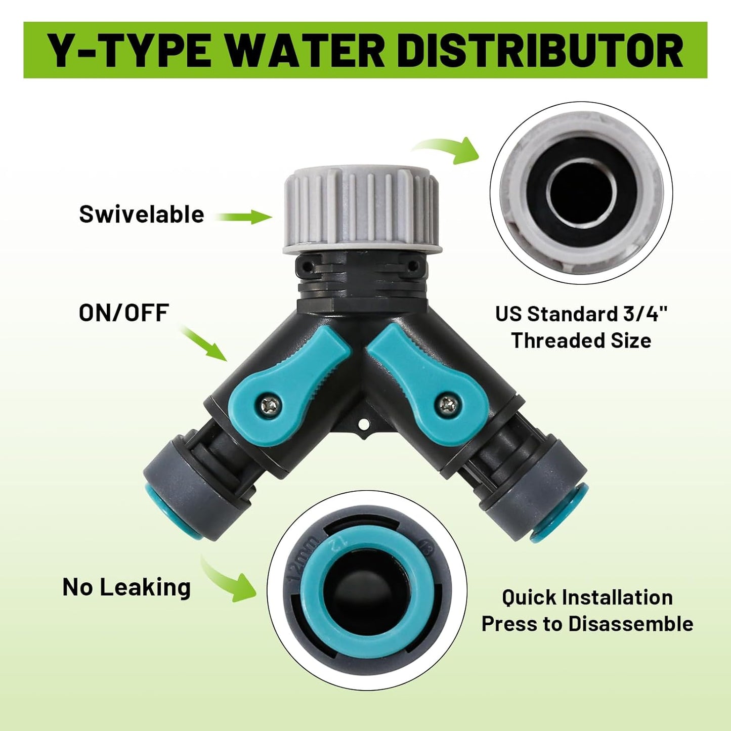 Drip Irrigation Kit - 100 FT. Hose Sprinkler System with 360° nozzles and T-connectors for Gardens, lawns, Plants, Flower beds, Trees, patios and hydroponics (16 360° nozzles + 16 T-connectors)