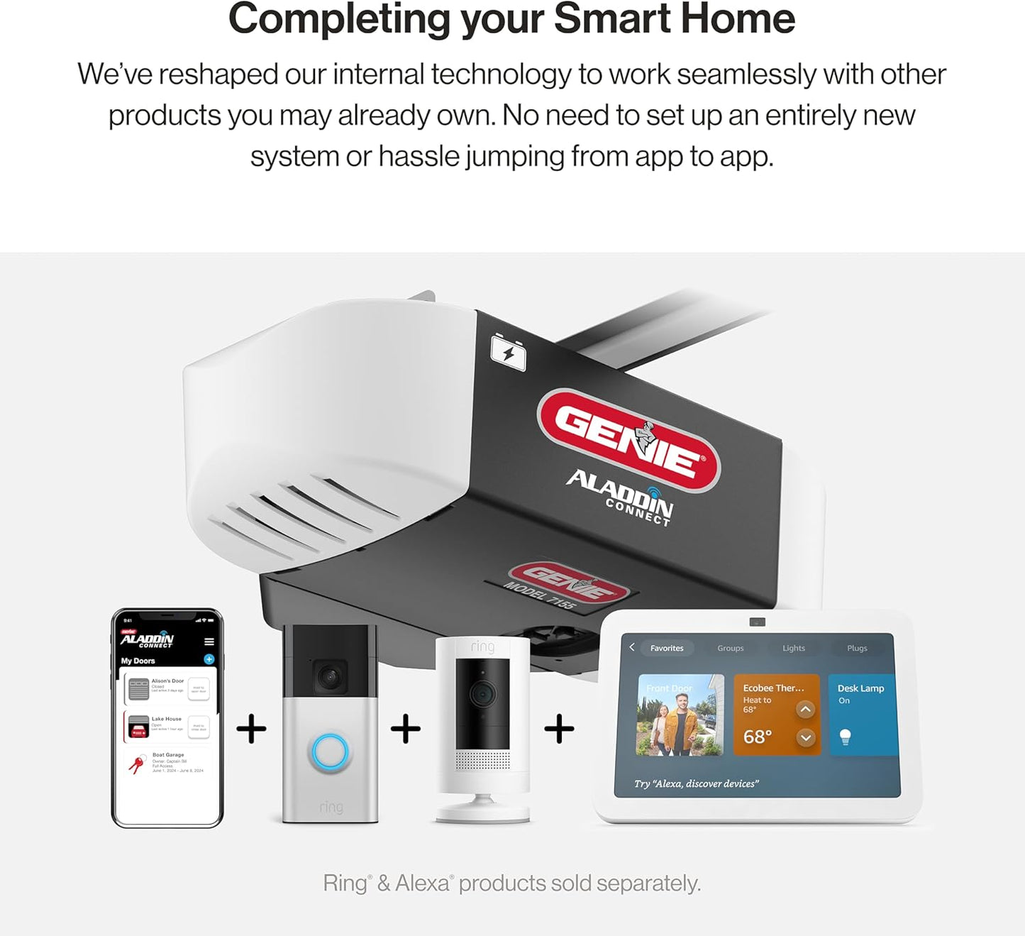 Genie StealthDrive 7155 Connect Smartphone-Controlled Belt Drive Garage Door Opener - 1 Each