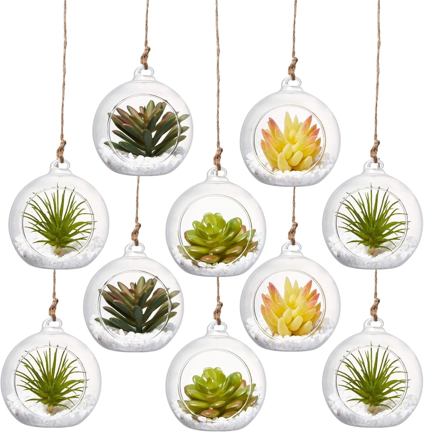 Hanging Glass Candle Holder, Globe Glass Tea Light Holder, Hanging Glass Vase, Flower Plants Terrarium, Glass Orbs Container, Micro Landscape DIY for Home, Office, Wedding (2.36" 12Pcs)