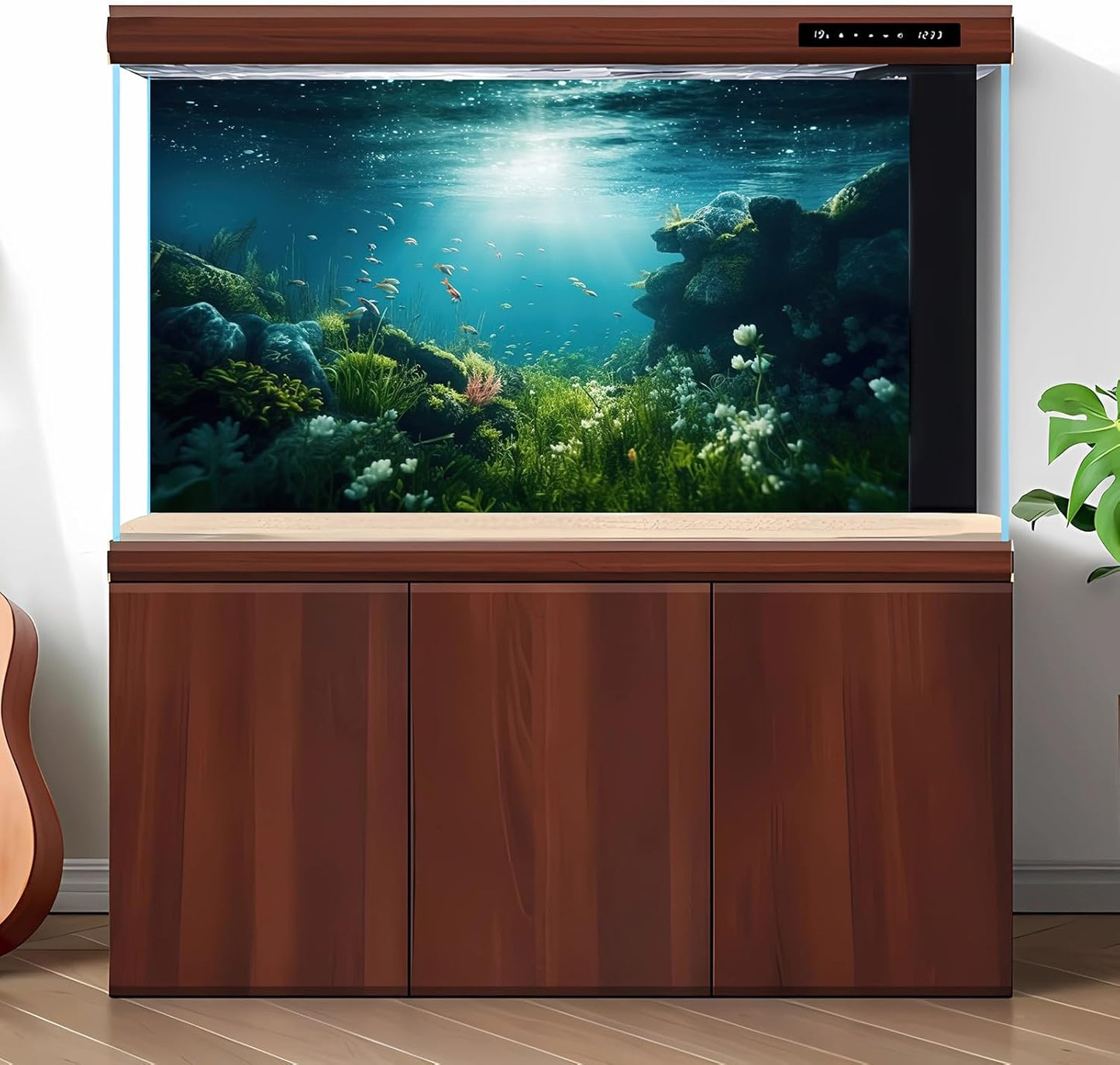 Underwater Aquarium Background Under The Sea Fish Tank Background Ocean Floor Green Aquatic Plants Aquarium Backgrounds Deep Sea Sunray Tropical Fish Aquarium Tank Backgrounds 72x24in