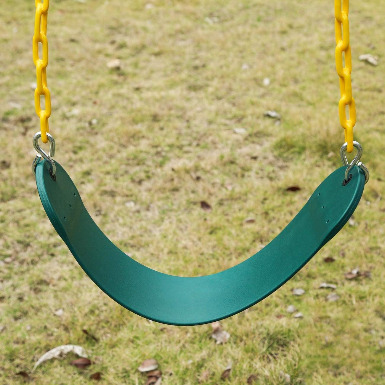 Sunnyglade 3 PCS Swings Seats Heavy Duty with 66" Chain, Playground Swing Set Accessories Replacement with Snap Hooks, Support 250lb (3, Green)