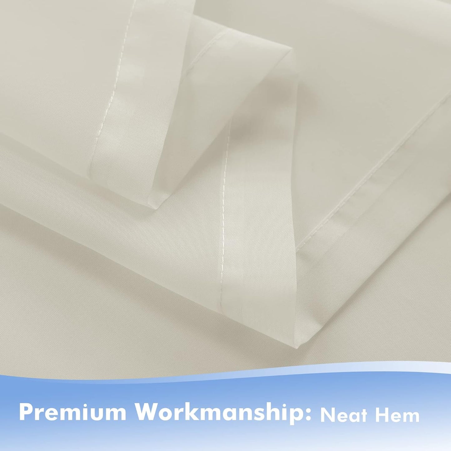 HolidayIdeas Beige Outdoor Sheer Curtains for Patio Waterproof, 4 Panels - 54 x 95 Inch - Light Filtering Voile Outside Curtains Grommet Drapes for Front Porch, Gazebo, Pergola, Backyard