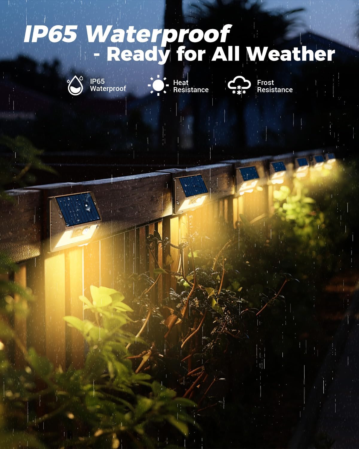 12 Pack Solar Fence Lights Waterproof, Motion Sensor Deck Lights Outdoor, Cold White LED Outside Lamp Wireless for Wall Yard Steps Stairs Garden - Brown