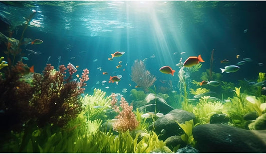 Fish Tank Background Underwater Aquarium Background Under The Sea Aquatic Plants Fish Tank Backgrounds Ocean Floor Rock Terrarium Wallpaper Tropical Fish Aquarium Reptile Tank Backgrounds 48x18in