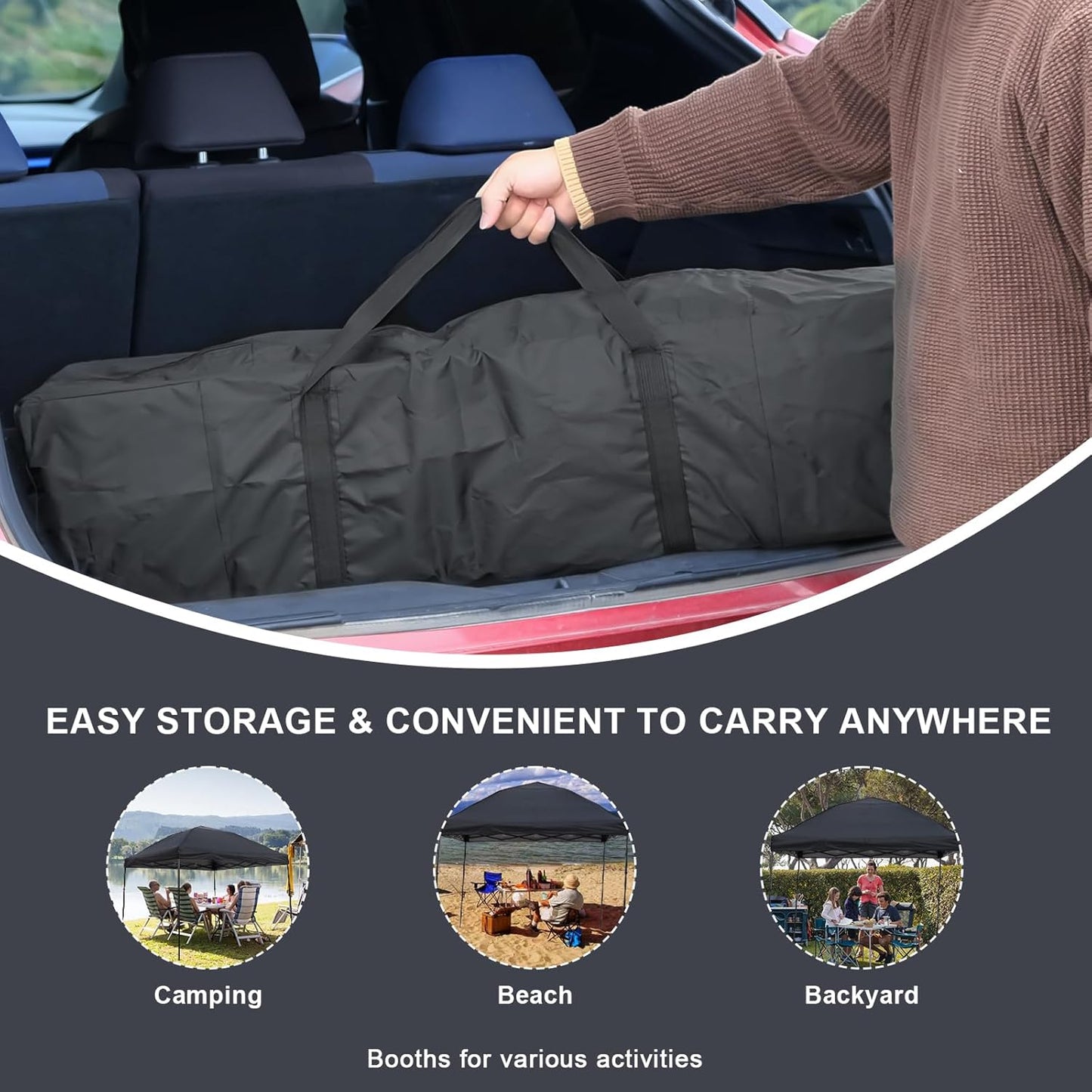 10x10 Pop Up Canopy Tent, Instant Outdoor Canopy with Sand Bags Waterproof Sun Shade Easy Up Tents for Parties,Canopy for Camping Beach Parties