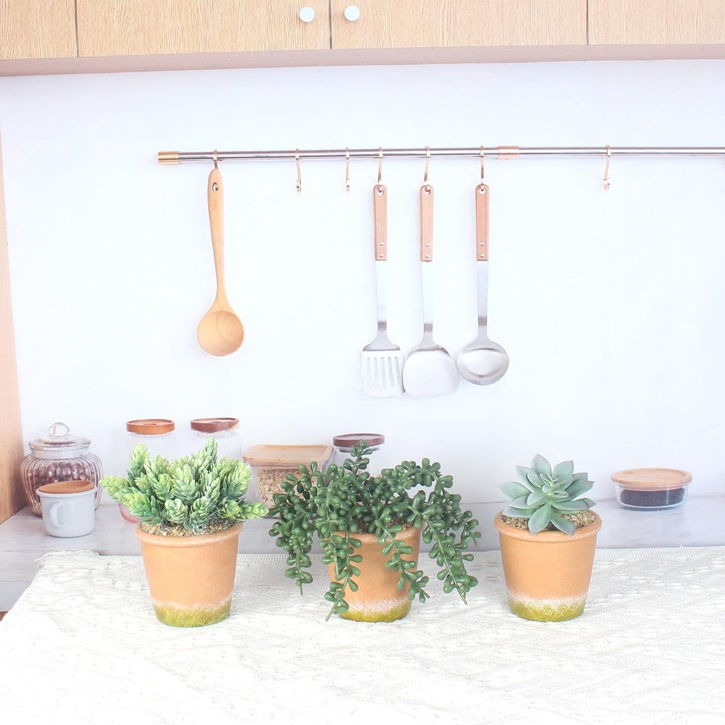 3 Pcs Artificial Succulent Plants Potted False Succulent Plants Potted Faux Potted Plant Family Office Bookshelf Decor