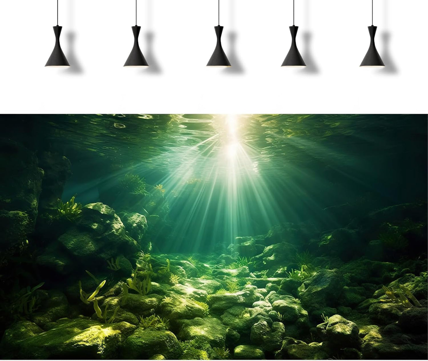 Underwater Sunray Aquarium Background Deep Ocean Rock Cave Fish Tank Background Under The Sea Coral Reef Aquarium Backgrounds Ocean Floor Tropical Fish Terrarium Backgrounds 30x18in