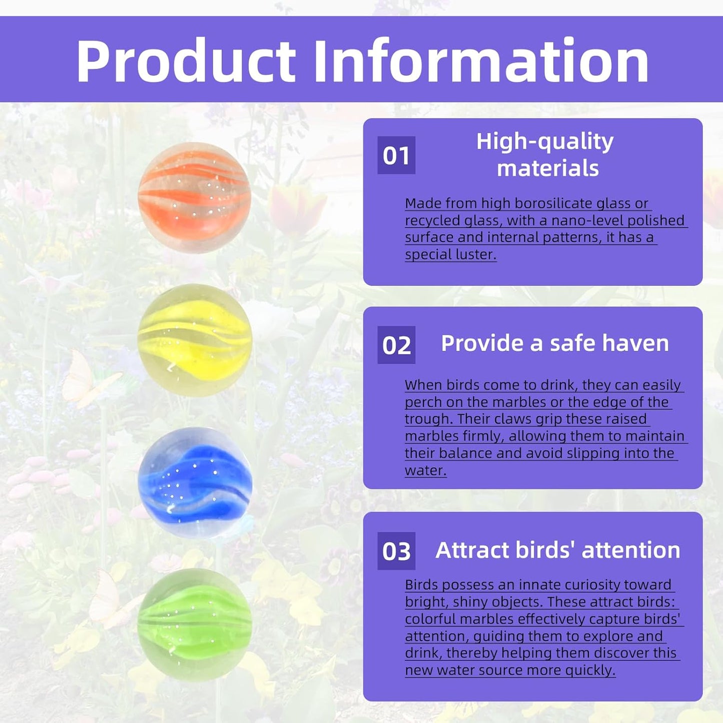 4 pcs Metal Colorful Flower Design Butterfly Feeders Bowl Bee Watering Station with 20 Colorful Glass Marbl for Outdoor Patio Garden Decoration (Red,Green,Blue,Yellow)