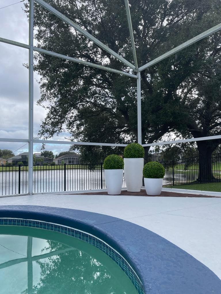 Floridis Planter, Set of 3, Outdoor/Indoor, Plastic Resin (White)