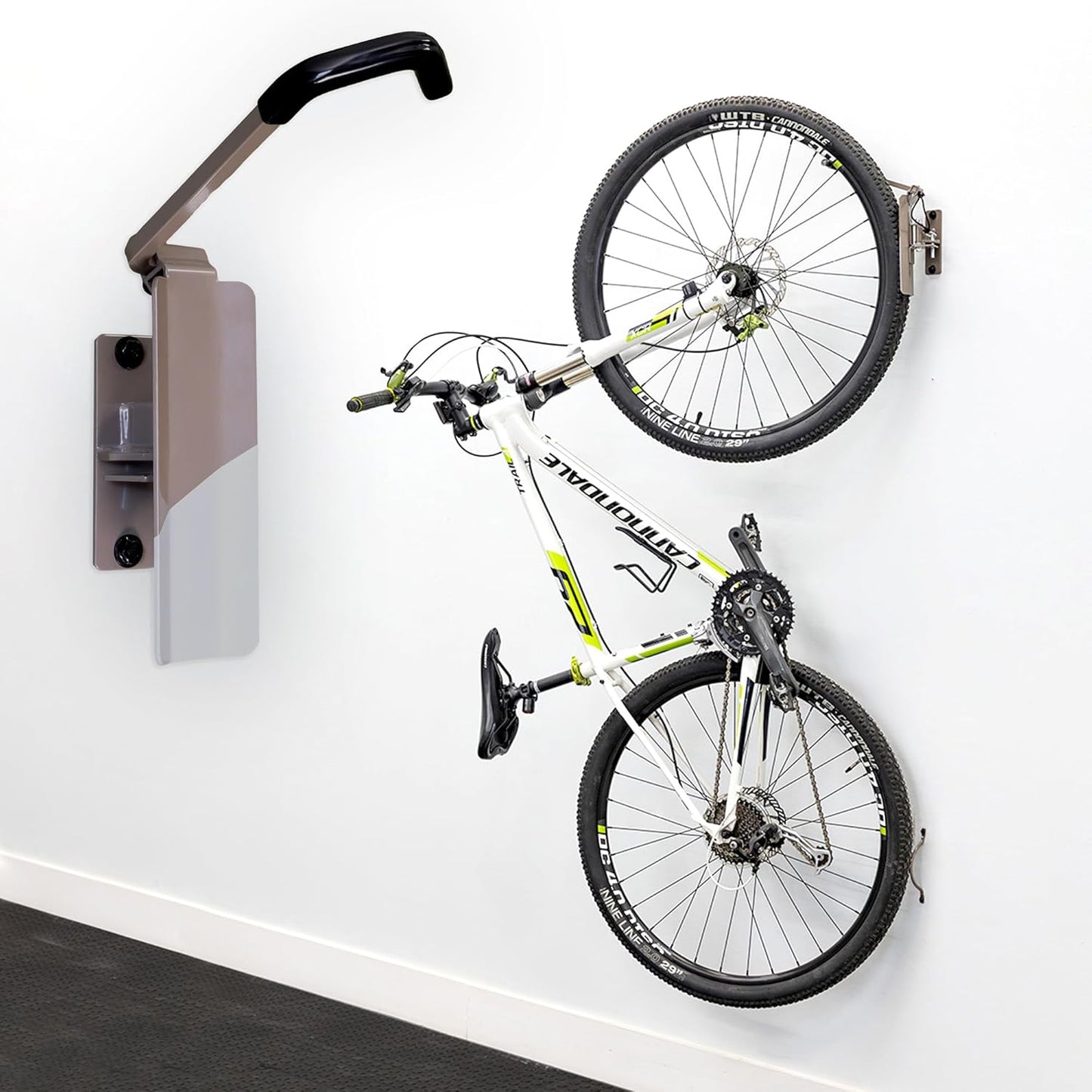 StoreYourBoard Bike Swivel Rack – Wall Mounted Garage Bike Storage, Vertical Hanger with 120° Swing Design & Stopper, Space-Saving Indoor Wall Mount – Fits Kids Bikes, BMX & More