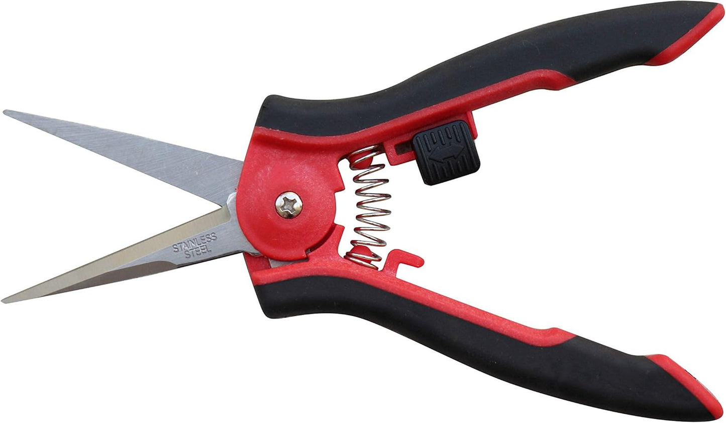 TABOR TOOLS 2-Pack Micro-Tip Pruners with Straight Blades and Fine Tip, Florist Scissors, Garden Snips with Stainless-Steel Non-Stick Precision Blades (2 Pack) (K27A)