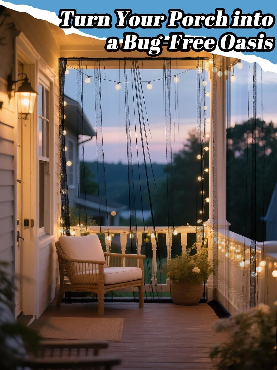 65x10ft Extra Large Mosquito Net, Mesh Netting for Garden Skin and Plants Protection, Patio Bird Bug Screen, Black