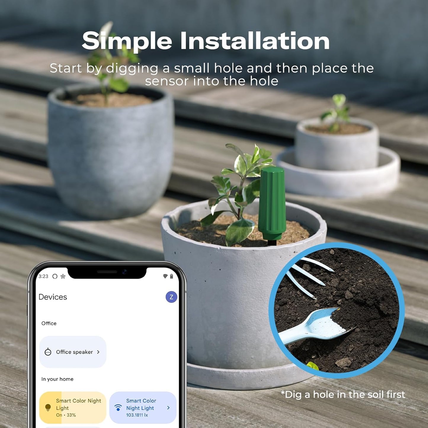 THIRDREALITY Smart Soil Moisture Sensor 2Pack,Zigbee hub Needed,Capacitive Probe,Moisture/Temperature Meter for Garden Planting,Compatible with Homey,Hubitat, SmartThings,Home Assistant