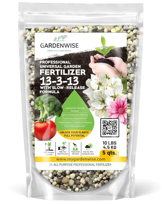 Professional Universal Garden Fertilizer 13-3-13 with Slow-Release Formula (10 QUARTS)