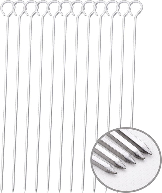 12 inch Barbecue Skewers Metal BBQ Sticks,12Pack Stainless Steel Square Skewer,Kebob,kabob Sets for Grill Outings Cooking (BBQ Skewers Square 12inch-12p)
