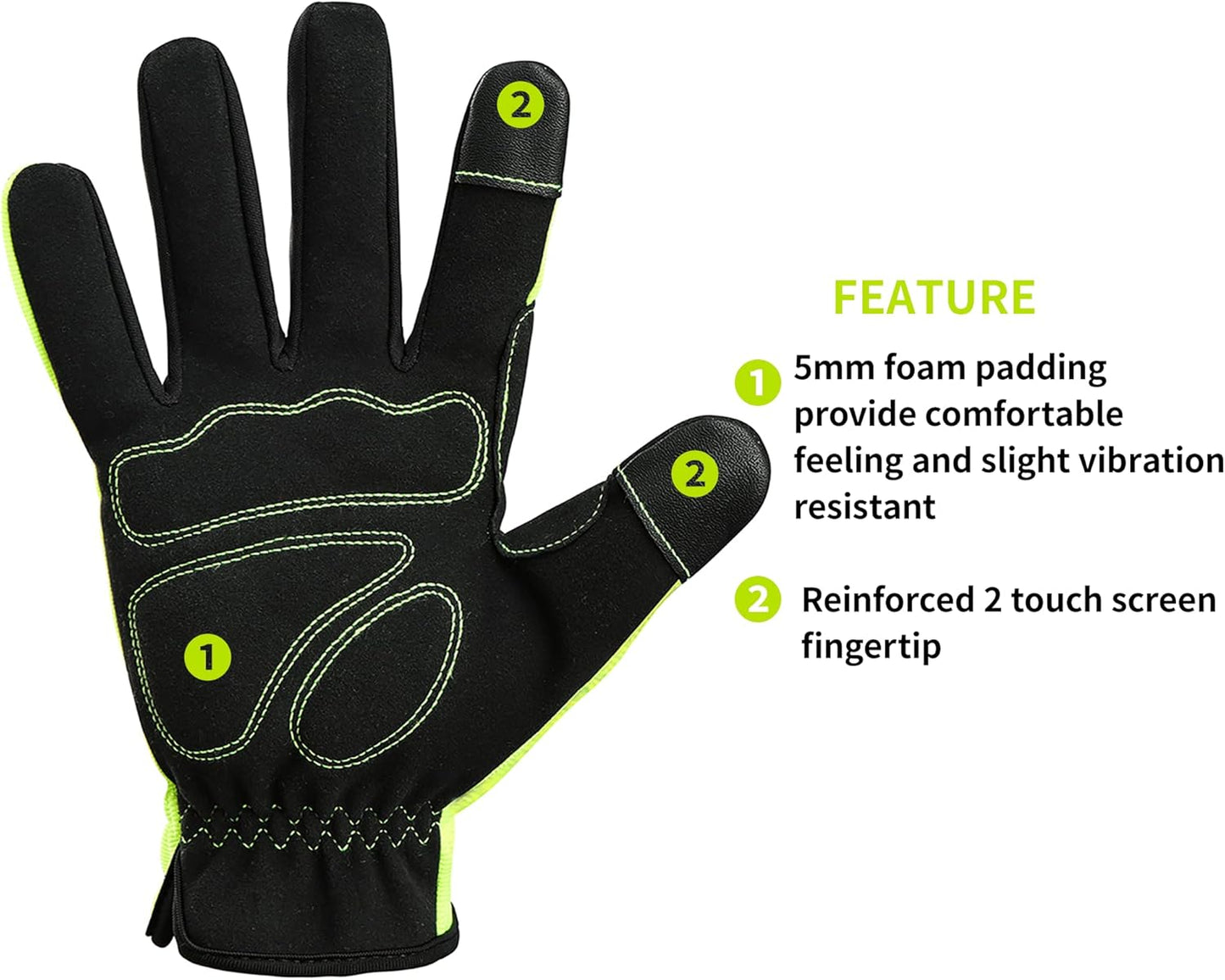 DULFINE High Performance Work Gloves For Men(3 Pairs Pack),Hi-Vis Yellow Color,High Dexterity Touch Screen For Multipurpose,Excellent Grip (Extra Large)