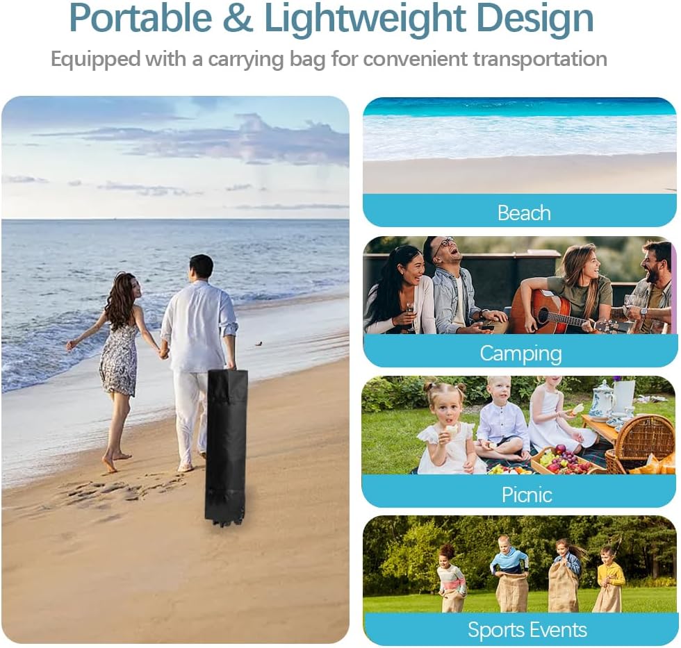 10x10 Pop Up Canopy Tent – One-Person Setup, Waterproof & UV-Blocking, Heavy-Duty Steel Frame, Wheeled Bag & Sandbags – Outdoor Shade for Beach, Camping, Backyard, Tailgate, Events (White)