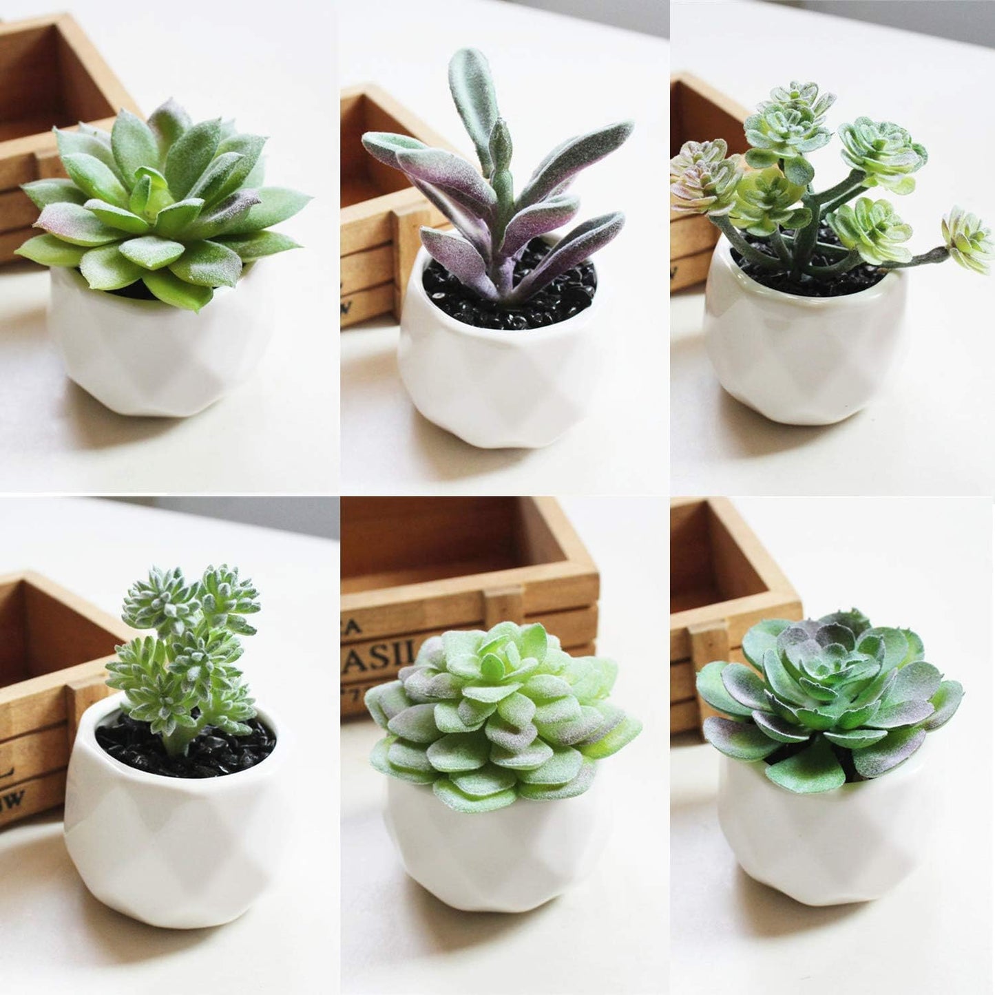 Augshy Artificial Succulents, 16 Pack Fake Succulents Plants Artificial Small Fake Plants Faux Succulents Unpotted for Lotus Landscape Decorative Garden Arrangement Decor