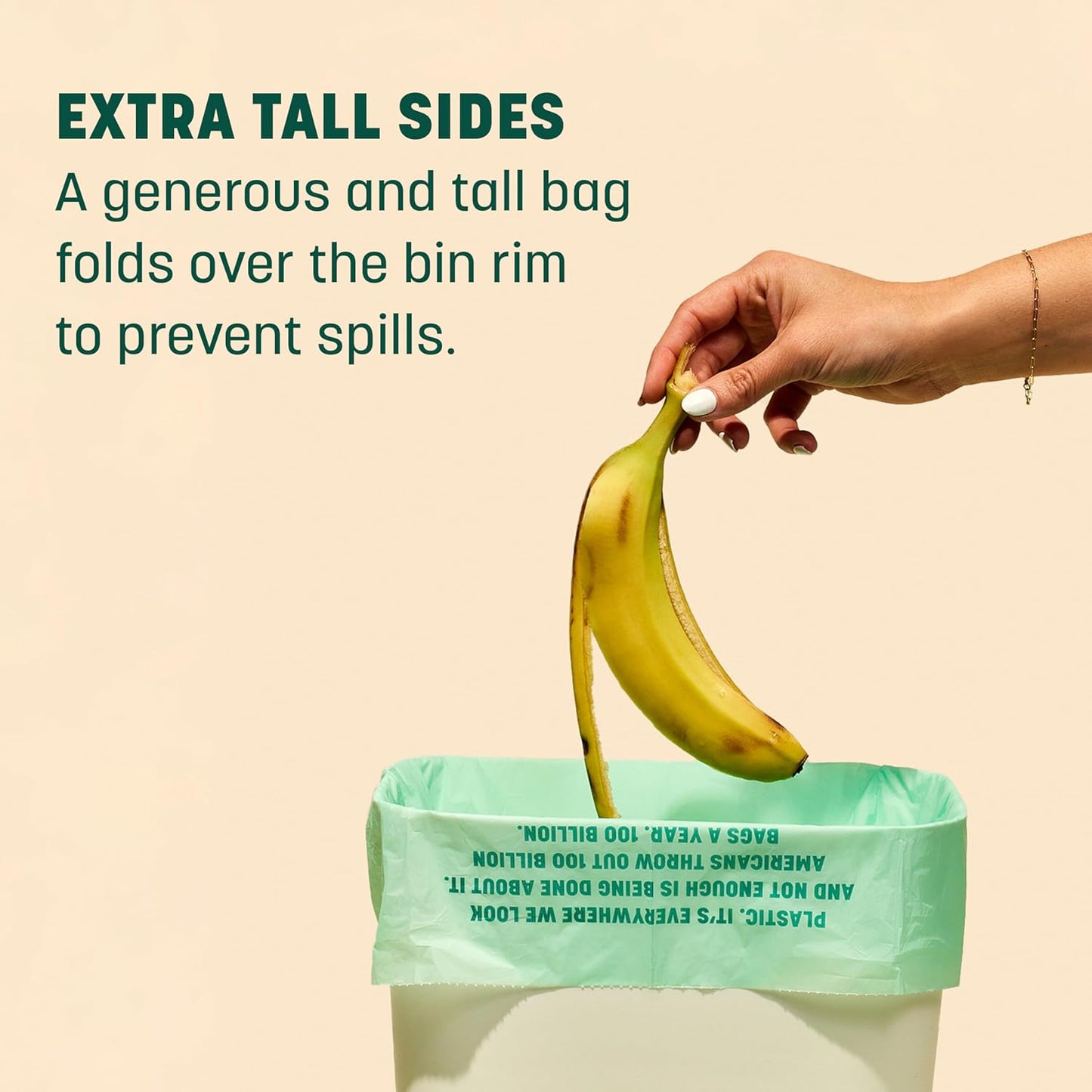 HoldOn 4-Gallon Trash Bags – Heavy-Duty and Compostable, Small Kitchen Bags for Kitchen Bin (50 bags)