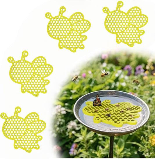 4 Pack Floating Bee Watering Station for Garden, Butterfly Feeder Bee Waterer Wildlife Baths Pollinator, Outdoor Pool & Garden Decor(Yellow Bee)