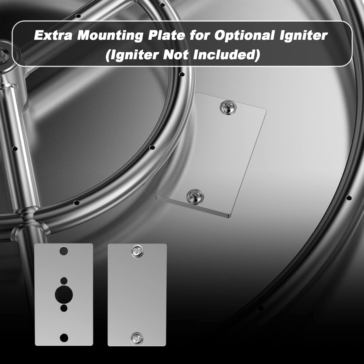 Skyflame 25 Inch Round Stainless Steel Drop-in Fire Pit Pan Fire Bowl with Burner Ring and Protective Cover, DIY Firepit System Assembly Set for Both Natural Gas and Liquid Propane