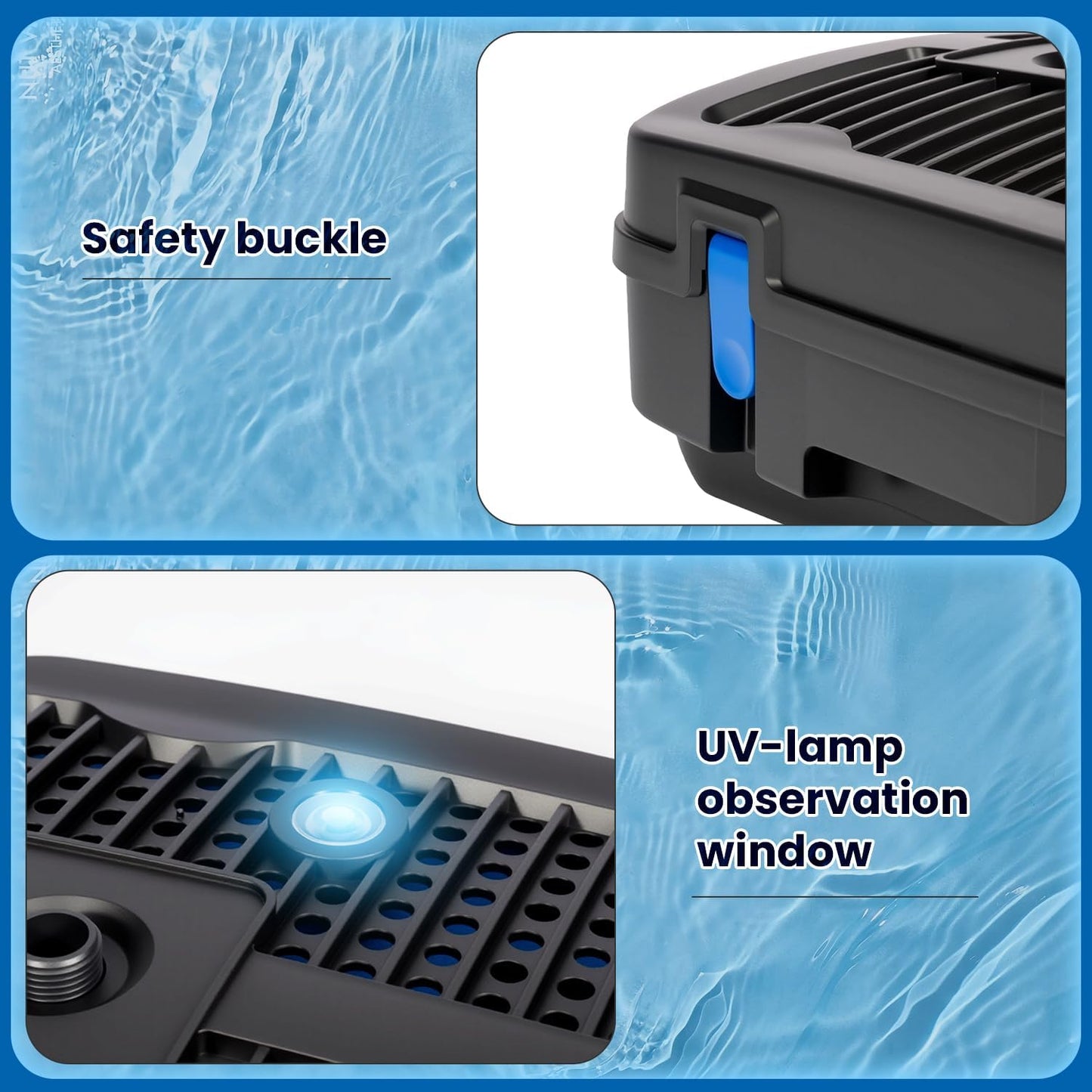 Anbull Pond Filter for Outdoor Ponds, 110V/57W 790GPH Submersible Water Fountain Pump, All-in-One Pond Filter System with 13W UV-C Lamp for Clearing Pond Garden Fish Tank Aquarium