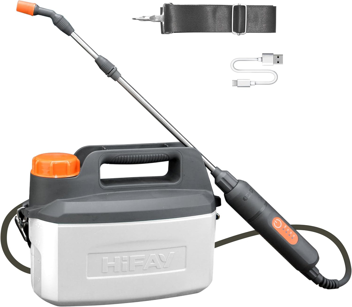 ES4-PRO Electric Sprayer 1 Gallon Built-in 4000mAh,Rechargeable Battery Powered Sprayer with Telescopic Wand,Plant Mister,Kitchen Cleaning,Indoor Watering Can for Plants (White)