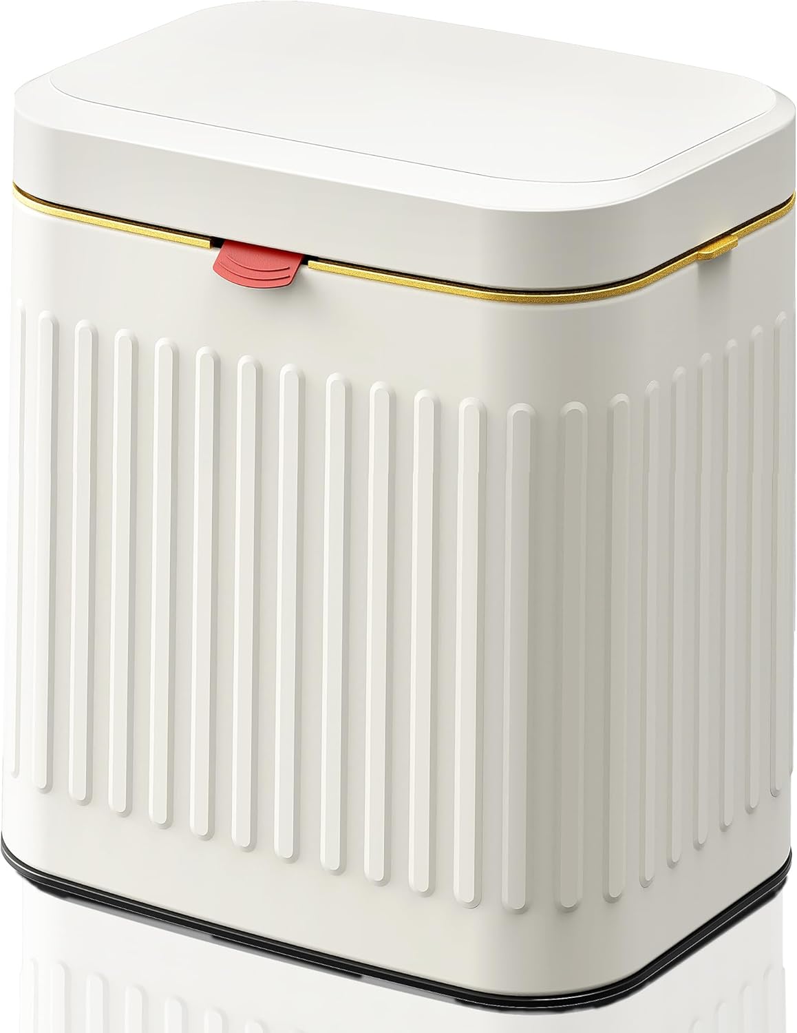 GloDeals Kitchen Trash Can with Lid, 2 in 1 Small Garbage Can Compost Bin Countertop, Wall-Mounted Under Sink Indoor Trash Bin for Kitchen, Bathroom, Cabinet Trash Can Hanging (4L, White/1.05 Gal)