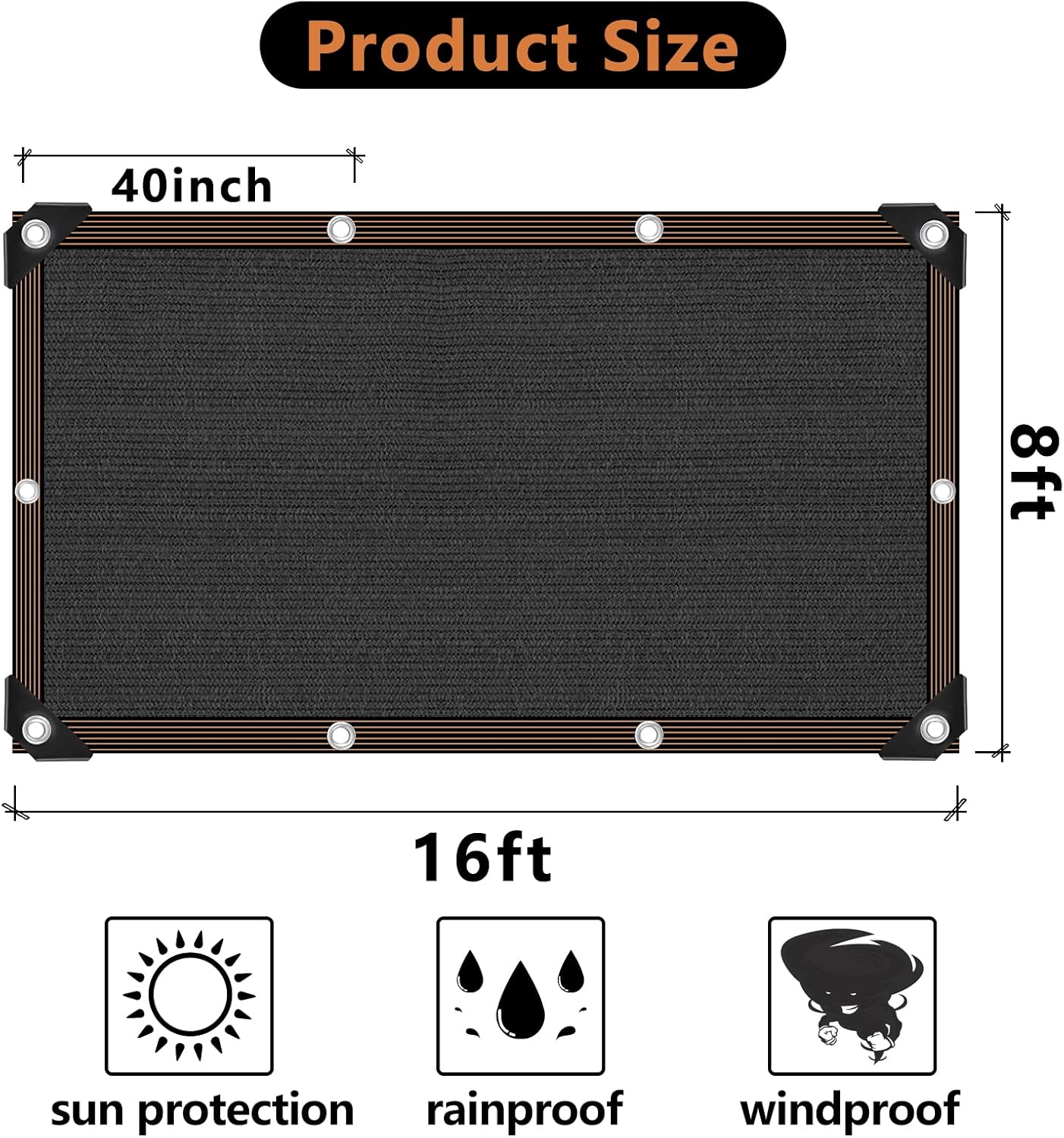 8 x 16 FT Shade Cloth 90% Sunblock Net for Garden Patio Plants Greenhouse Outdoor Pergola Lawn Sun Shade Cloths for Kennel Chicken Coop Easier to Hang Neting Cover