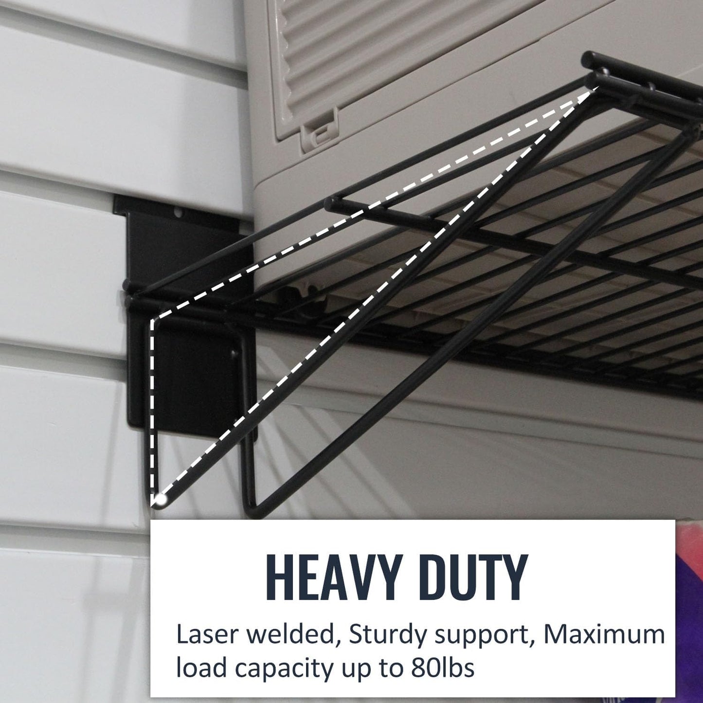 Slatwall Panel Garage Organizer PVC Slatwall Heavy Duty Wall Mounted Rack, Interlocking Slat Wall Panels for Tool Organization Peg Board(2 Pack Black)