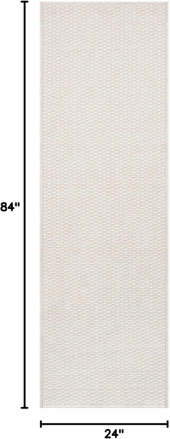 Easy Jute Runner Rug 2x7 Indoor Outdoor Natural Rugs Solid Fiber Rug Woven Area Rug Boho Easy Clean Inside Carpet for Living Room Bedroom Dining Room Hallway or Outdoor Patio Porch (2 X 7 Bone)