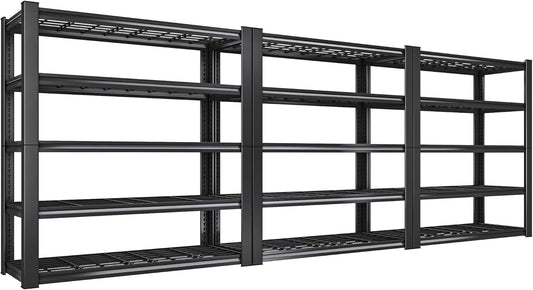 REIBII 3010LBS Storage Shelves 72" H Garage Shelving Heavy Duty Metal Shelving 5 Tier Adjustable Metal Shelves for Storage for Kitchen Pantry Warehouse Basement 72" H x 35.5" W x 16" D, 3 Pack