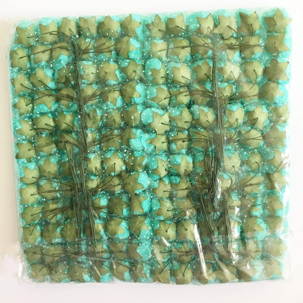 Mini Fake Rose Heads - 144pcs Artificial Rose Flowers DIY Wedding Bride Bouquet PE Foam DIY Party Festival Home Decor (Blue)