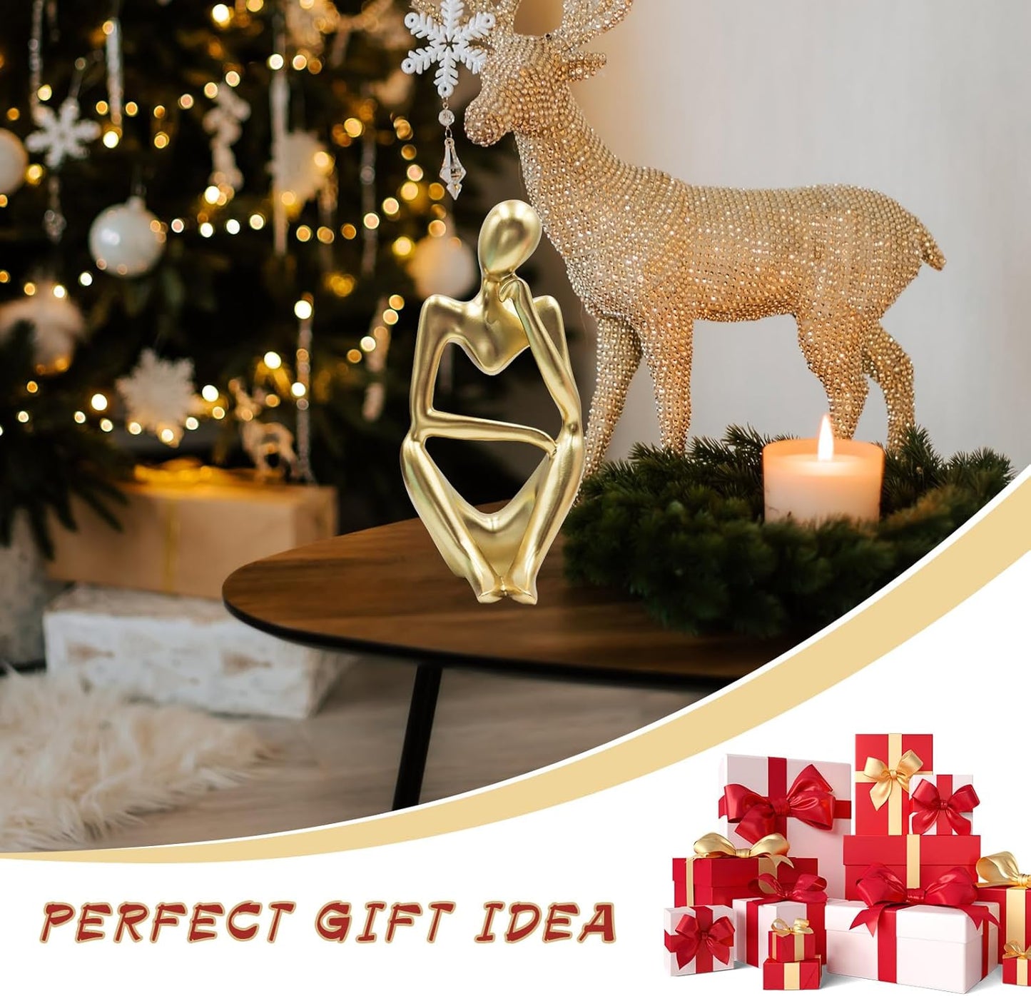 Thinker Statues and Sculptures, Resin Thinker Statue Ornaments, Abstract Style Sculptures, Housewarming Gifts, Housewarming Decorations, Living Room Dining Desk Decorations