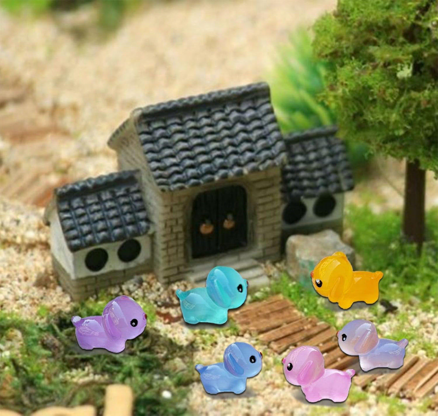 40 Pcs Luminous Mini Resin Dogs, Glow in The Dark Tiny Dogs for Garden Miniatures, Fairy Garden, Office Pranks and Dog Cake Toppers