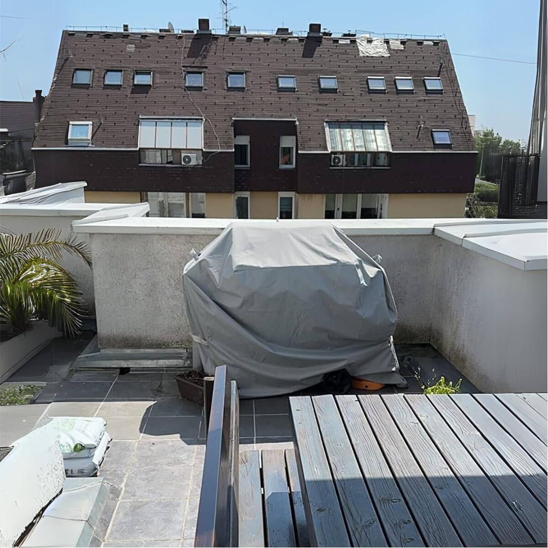 BBQ Grill Cover, 64 Inch Heavy Duty Waterproof 4-6 Burner Barbecue Gas Grill Covers for Weber Genesis Char-Broil Brinkmann, Gray