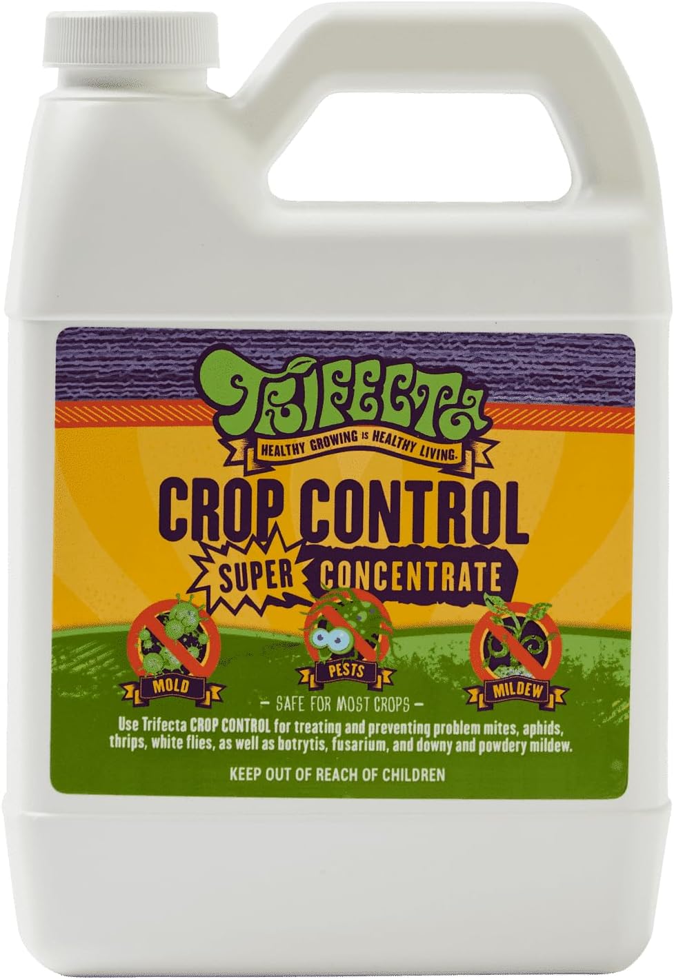 Trifecta Crop Control Super Concentrate All-in-One Natural Pesticide, Fungicide, Miticide, Insecticide, Help Defeat Spider Mites, Powdery Mildew, Botrytis, Mold, and More on Plants 4 OZ
